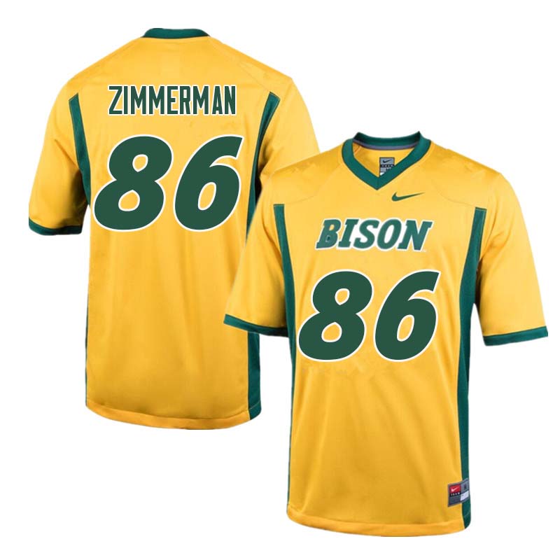 Men #86 Jonah Zimmerman North Dakota State Bison College Football Jerseys Sale-Yellow - Click Image to Close